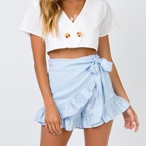 Princess Polly Herring Shorts Powder Blue - Size US 4